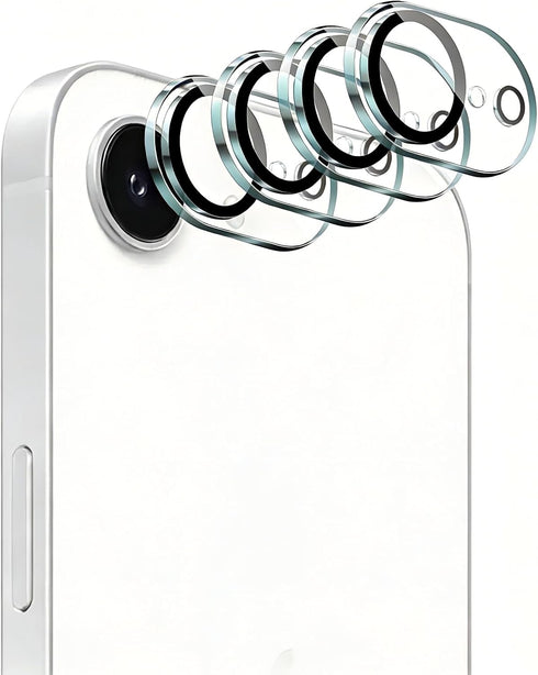 4-Pack Camera Lens Protector for iPhone 17e/16e, 9H Tempered Glass Camera Cover