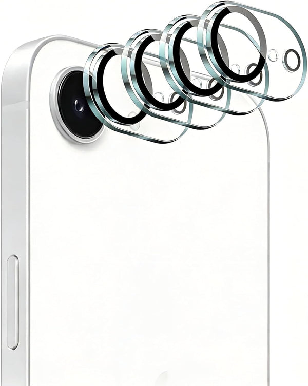 4-Pack Camera Lens Protector for iPhone 17e/16e, 9H Tempered Glass Camera Cover