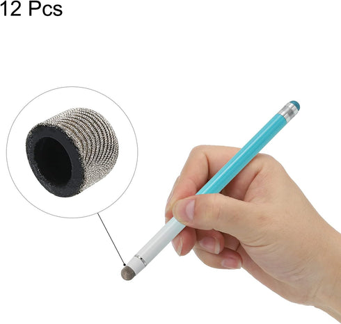 MECCANIXITY 12pcs 8mm Stylus Pen Fine Tips Conductive Fiber Capacitive Touch Screen Universal Replacement