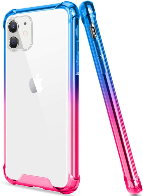Salawat Clear iPhone 11 Case - Cute Gradient Anti Scratch Slim Cover with Reinforced TPU Bumper for iPhone 11
