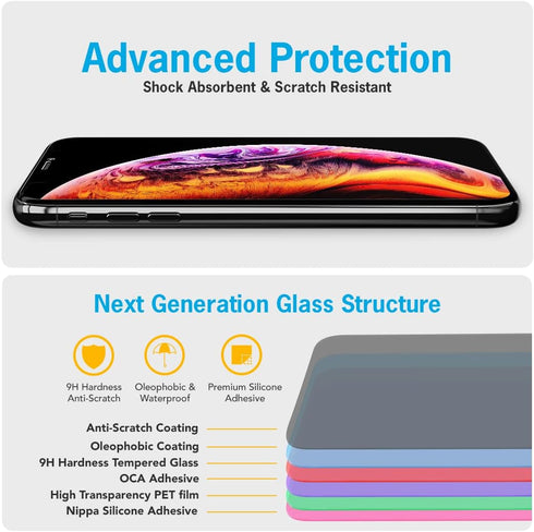 Invinsible Simple Snap Tempered Glass Screen Protector for iPhone X/XS — Bubble-Free, Scratch-Resistant, Case-Friendly,