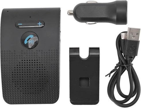 Handsfree Bluetooth Car Kit, Auto Power On Navigation Assistant, Visor Bluetooth Receiver with Back Clip