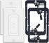 VCELINK Wall Plate Cable Pass Through with Mounting Bracket, 2-Pack, White, Flexible Rubber Opening for Low Voltage