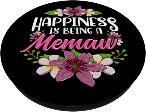 Happiness Is Being A Memaw PopSockets Grip and Stand for Phones and Tablets, Thanksgiving Christmas Gifts