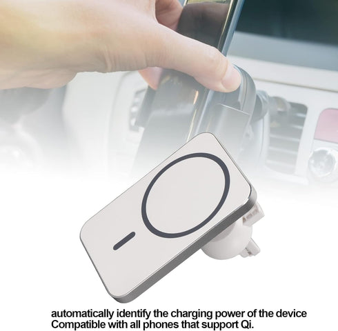 15W Fast Charging Wireless Car Charger, Auto Clamping Phone Mount, Powerful Magnetic, Support Qc2.0/3.0