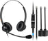 Lightweight Wired RJ9 Telephone Headphone Call Center Headset, Compatible with Yealink & Grandstream Phones