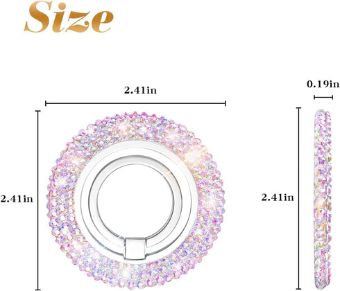 Erolagomat 16 15 14 13 12, Bling Magnetic Cell Phone Ring Holder Grip Glitter Sparkle Magnet Finger Phone Ring Grip