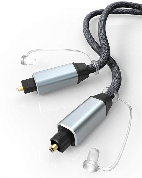 Bicmice Optical Audio Cable Nylon-Braided Toslink Optical Cable for Soundbar Stereo Systems