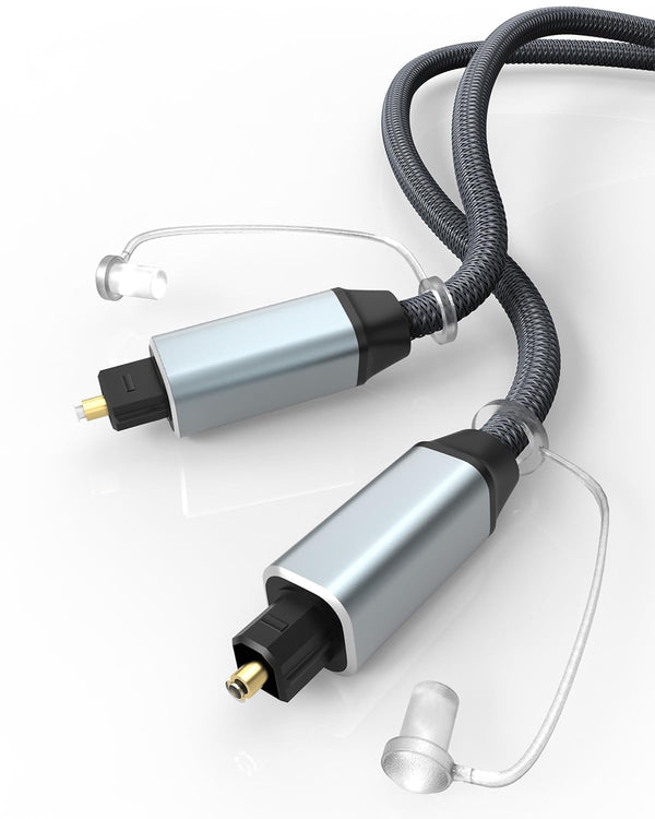 Bicmice Optical Audio Cable Nylon-Braided Toslink Optical Cable for Soundbar Stereo Systems