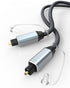 Bicmice Optical Audio Cable Nylon-Braided Toslink Optical Cable for Soundbar Stereo Systems