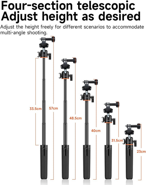 LKTOP 3 Nano/360 5 Pro/6/4/3 360/Xtra 1/4" 8-22'' Pocket Tripod Selfie Stick for DJI Osmo Vlog Handle Grip Action