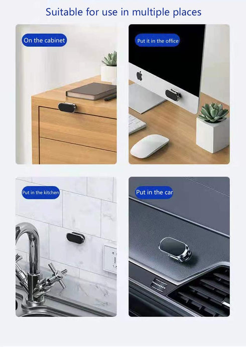 LDJYEONS 2pcs, 360 Car Phone Holder Magnetic Car Phone Holder, Rotation Capable, Suitable for General Smartphones