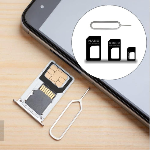 FENMORE 3 1 Set in Nano SIM Card Adapter, SIM Card Adapter Kit, Sim Adapter Sim Card Adapter with SIM Ejector Pin