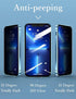 HENGHUI Anti Peeping Case for iPhone 15 Pro Max - Lockable Magnetic Glass, Camera Lens Protector, Privacy Screen, Blue.
