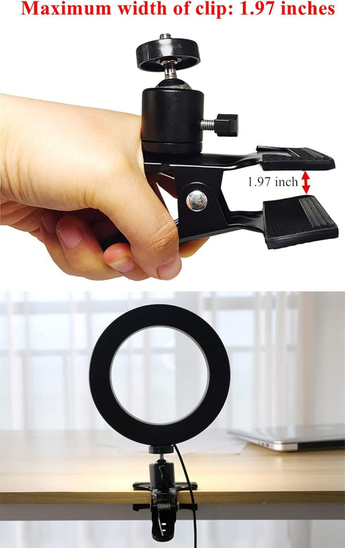 Clip Clamp Phone Holder, 360° Adjustment Metal Clamp Mount for 3.5-6.5 inch Smart Phones