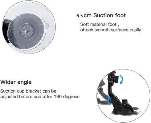 Suction Cup Mount for Gopro Hero 13 12 11 10 9 8/AKASO EK7000/Brave 4/Brave 7 Action Cameras
