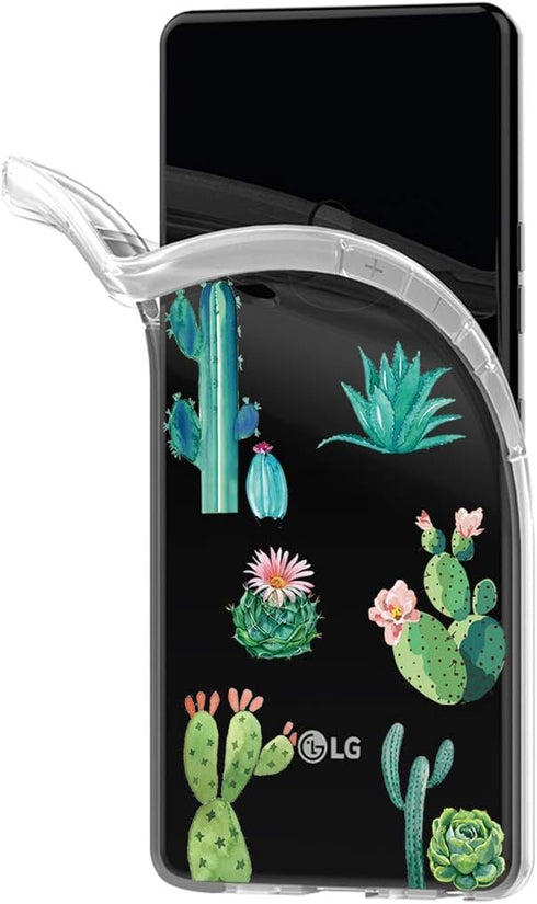 Phone Case for Samsung Galaxy S9 Plus - Soft Clear TPU Shockproof Protective Cover for Girls Women (Cactus)
