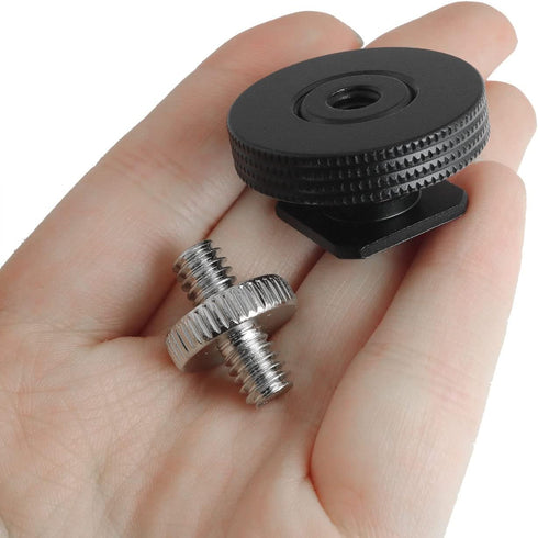 1/4" Female Thread to Hot Shoe Adapter, LUORNG 2PCS Hot Shoe Mount Adapter with 1/4 to 1/4 inch Male Screw