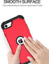 BENTOBEN for iPhone SE 2022 Case, Heavy Duty 3 in 1 Full Body Rugged Shockproof Cover for Girls Women, Red/Black