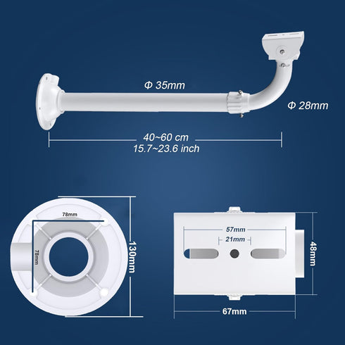 WiTi Solid J-Pole Bracket for Security Surveillance Cameras, Adjustable Wall and Ceiling Mount for CCTV IP Camera