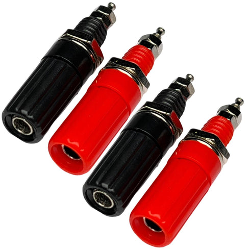 CESS Amplifier Terminal Connector Binding Post, Banana Plug Jack Socket Panel/Chassis Mount Connectors (4 Pack)