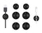 Pack of 6 Black Cable Wire Cord Clips, Self-Adhesive Organizer Holder for USB, Network, Headphone Cables for Home,