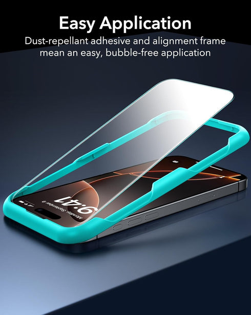 ESR 3 Pack for iPhone 16 Pro Screen Protector - Military Grade Shatterproof Tempered Glass Film