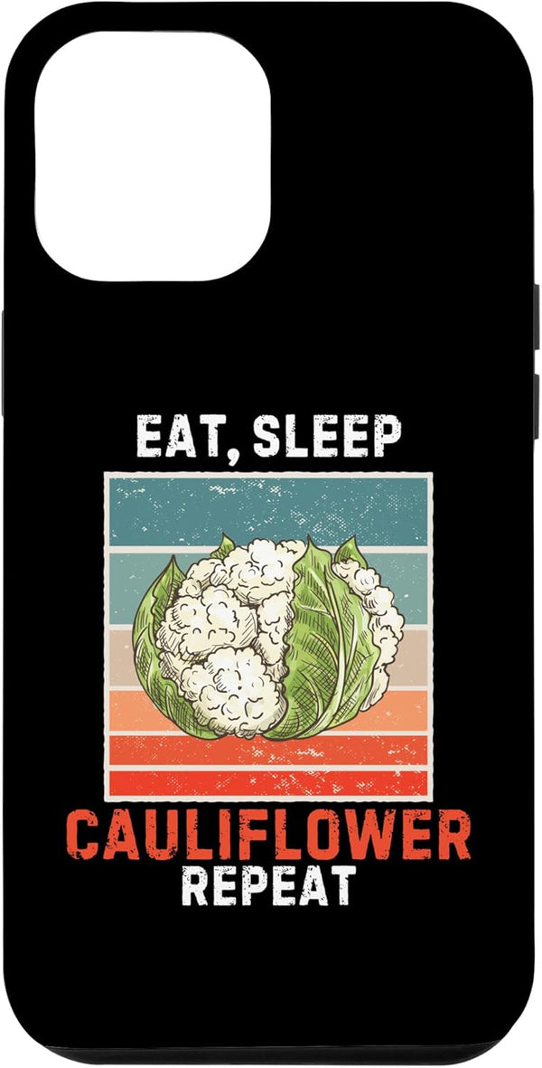 Retro Eat, Sleep Cauliflower Repeat Cauliflower iPhone 15 Plus Retro Eat, Sleep Cauliflower Repeat Vintage Cauliflower Case