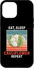 Retro Eat, Sleep Cauliflower Repeat Cauliflower iPhone 15 Plus Retro Eat, Sleep Cauliflower Repeat Vintage Cauliflower Case