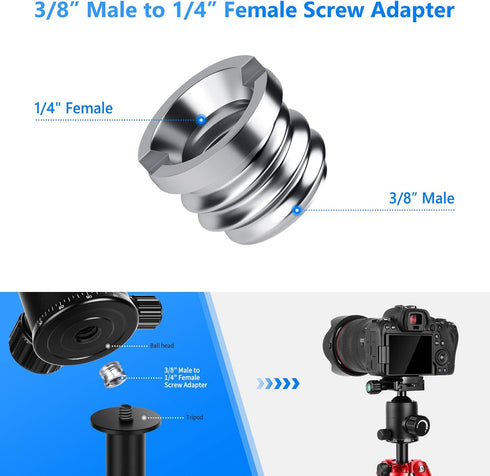 Neewer Camera Screw Adapter, 22 Pieces 1/4” to 1/4” and 1/4” to 3/8” Tripod Mount Screw Adapter Converter Set