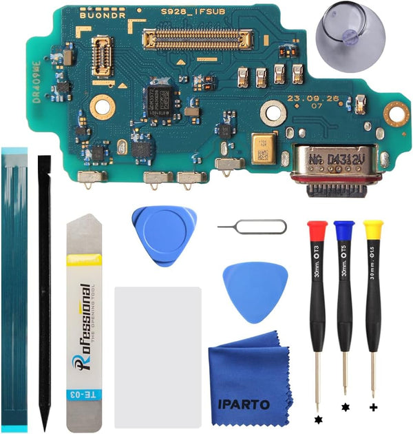 Charging Port Replacement Kit for Samsung Galaxy S24 Ultra SM-S928U, USB Flex Dock Connector with Tools