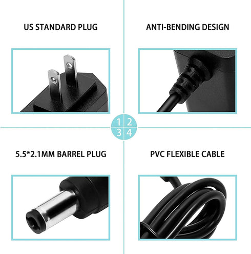 15V 2A DC Power Supply Charger - Input AC 100V-240V, Output DC 15 Volt 2 Amp 30 Watt with 5.5mm x 2.5mm