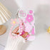 Clear Pink Floral Bear Camera Lens Case for iPhone 12, with Lovely Flower Bracelet Chain