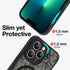 OOK Black Floral Pattern Magnetic Case for iPhone 13 Pro, Compatible with MagSafe, Slim Translucent Matte Protection