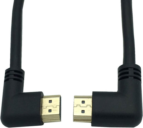 CERRXIAN 0.5m High Speed HDMI 2.0 Cable, Left Angle Male to Right Angle Male, Ultra HD 4K, Supports Ethernet, 3D (Black)