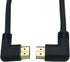 CERRXIAN 0.5m High Speed HDMI 2.0 Cable, Left Angle Male to Right Angle Male, Ultra HD 4K, Supports Ethernet, 3D (Black)