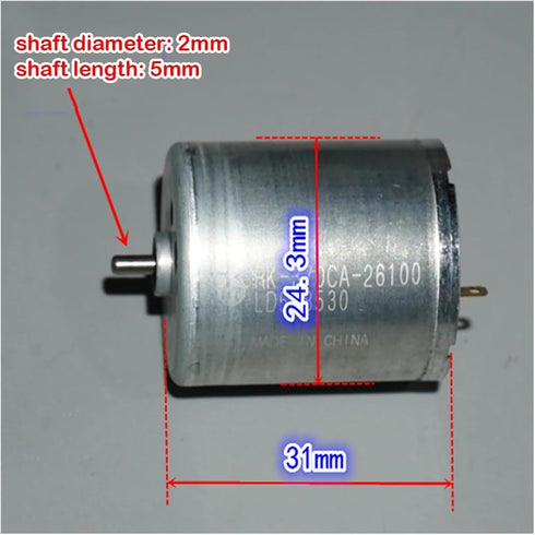QASYKSLQ RK-370CA-26100 3V 5V 6V 10600RPM Electronic Starter DC Large Torque High Speed Carbon Brush Mute Electronic