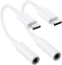 USB C to 3.5mm Female Headphone Jack Adapter 2 Pack, Type C to Aux Audio Dongle Cable for iPhone 15 Series