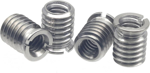Stainless Steel 1/4"-20 Female to 3/8"-16 Male Screw Adapter, 4 Pieces, 12.5mm Height
