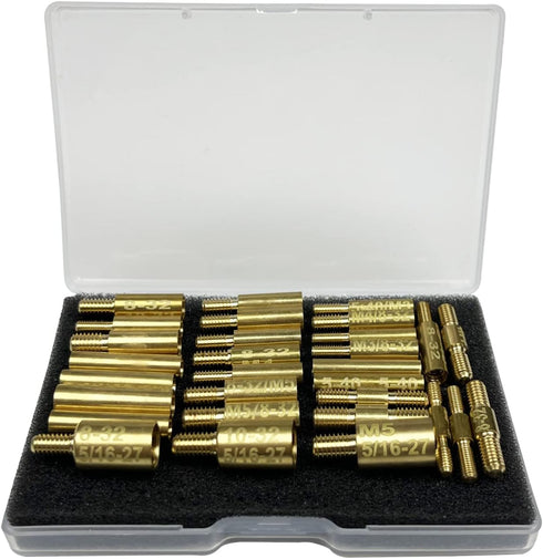 Gun Cleaning Rod Fitting Adapters, 30 pcs Pack, 5-40, 8-32, 10-32, 5/16-27, M3, M4, M5 Threads in Male and Female