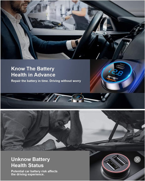 SUPERONE USB C Car Charger, 45W Dual USB Adapter with 27W/20W PD Port, Fast QC3.0 for iPhone 15, Pixel, Samsung and More