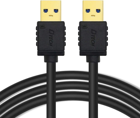 DTech 3 ft Black USB 3.0 Type A to A Male to Male High Speed Data Cable