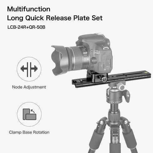 Koolehaoda 240mm Professional Rail Nodal Slide Metal Quick Release Clamp, Dual Dovetail Camera Bracket Mount