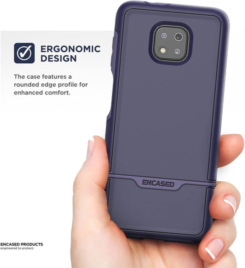 ENCASED Rebel Series Case for Moto G Power 2021, Military Grade Full Body Rugged Cover in Purple