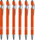 PATIKIL 6 Pack Ballpoint Pen with Stylus Tip, 2 in 1 Metal Pen, Black Ink 1.0mm Medium Point - Style 1, Orange