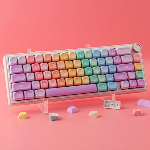 Tsungup 126 Set MOA Profile Keycaps,PBT Cute Rainbow Candy Keycaps Keys Dye-Sublimation Custom Keycap with Keycap