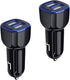 Car Charger, 2.4A 12W AndHot 2 Pack Mini Dual Port USB Car Charger Adapter Plug for iPhone 15 14 13 12 SE 11 Pro Max XR