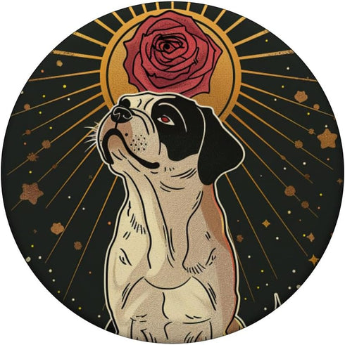Tarot Card Art Witchy American Bully Dog PopSockets Standard PopGrip