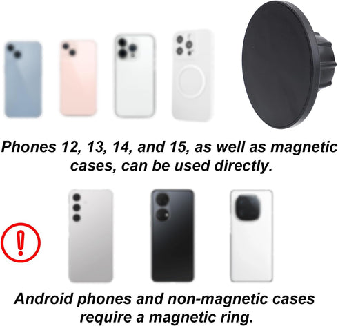 Goktvai 0.67in/17mm 16 15 14 13 12 Magnetic Phone Mount Base, Phone Holder Ball Head Socket for Car Dashboard Air Vent