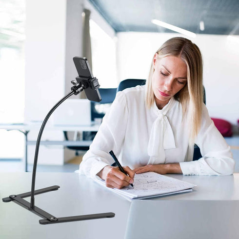 Phone Stand for Recording, Adjustable Tripod, Overhead Mount, Gooseneck Holder for Video Recording